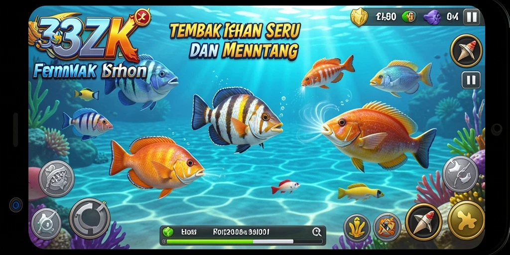 Gameplay seru dalam 33ZK menembak ikan.