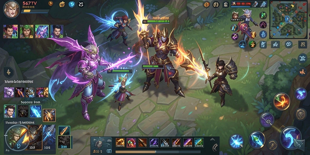 Screenshot utama 567TV menampilkan pertarungan epik dalam dunia MMORPG.