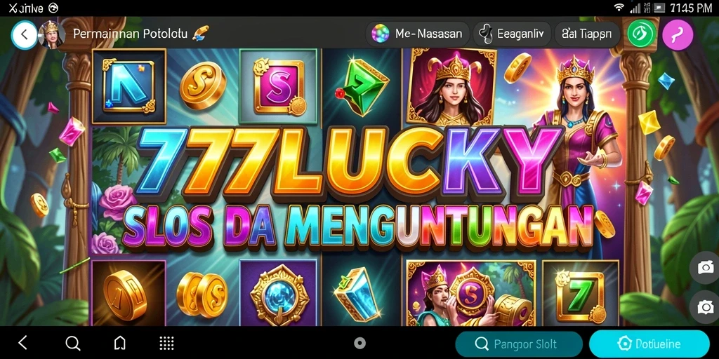 Tampilan gameplay seru di 777LUCKY dengan berbagai tema slot.