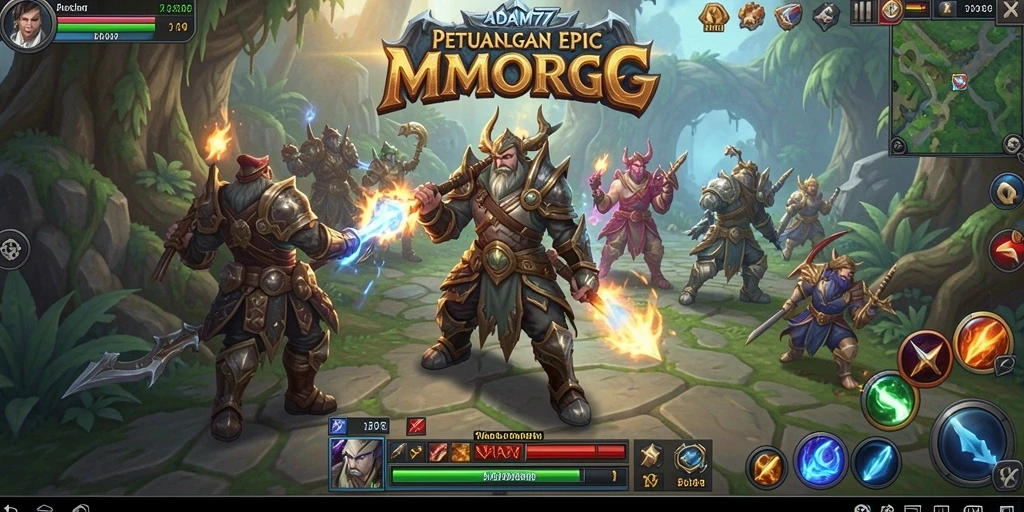 Screeshot gameplay ADAM77 menunjukkan aksi seru dalam dunia MMORPG.