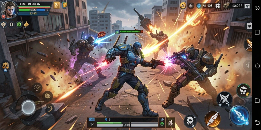 Screeenshot F08 menunjukkan aksi seru dalam gameplay Action.
