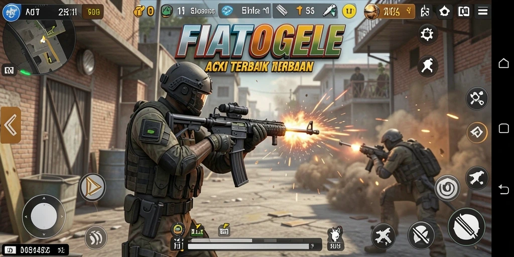 Tampilan action-packed dalam gameplay FIATOGEL yang mendebarkan.