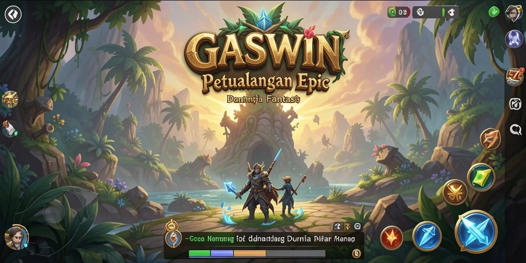 Gameplay seru di GASWIN dengan karakter dan dunia fantastis.