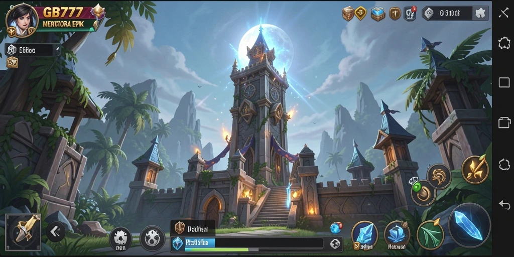 Screenshot utama GB777 menampilkan aksi seru dalam permainan Tower Defense.