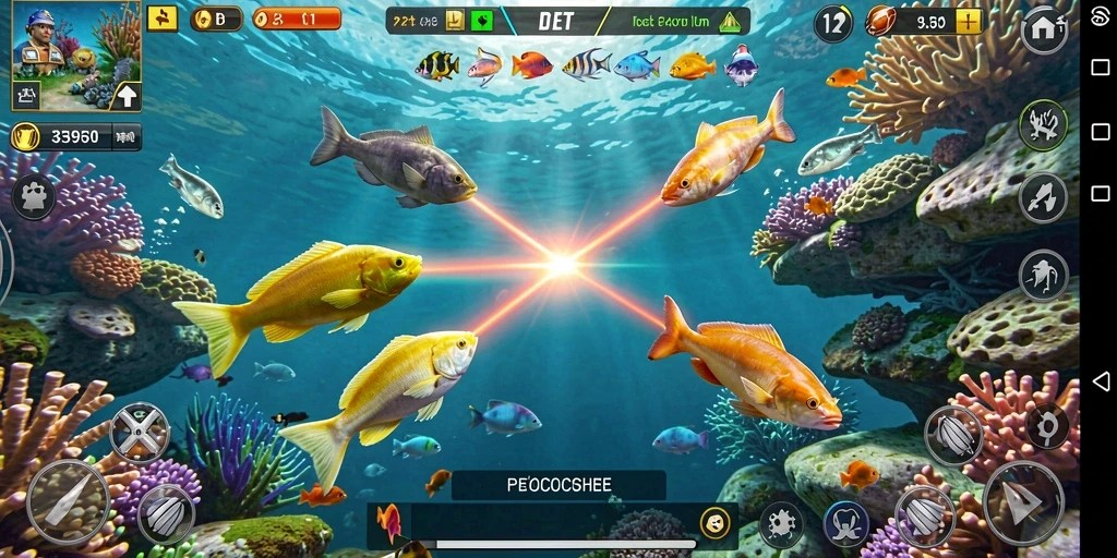 Tampilan gameplay seru saat menembak ikan di IDEBET.