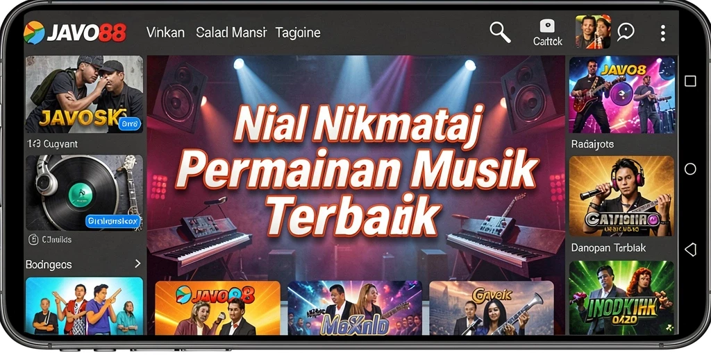 Gameplay JAVO88 yang menampilkan interaksi pengguna dengan musik.
