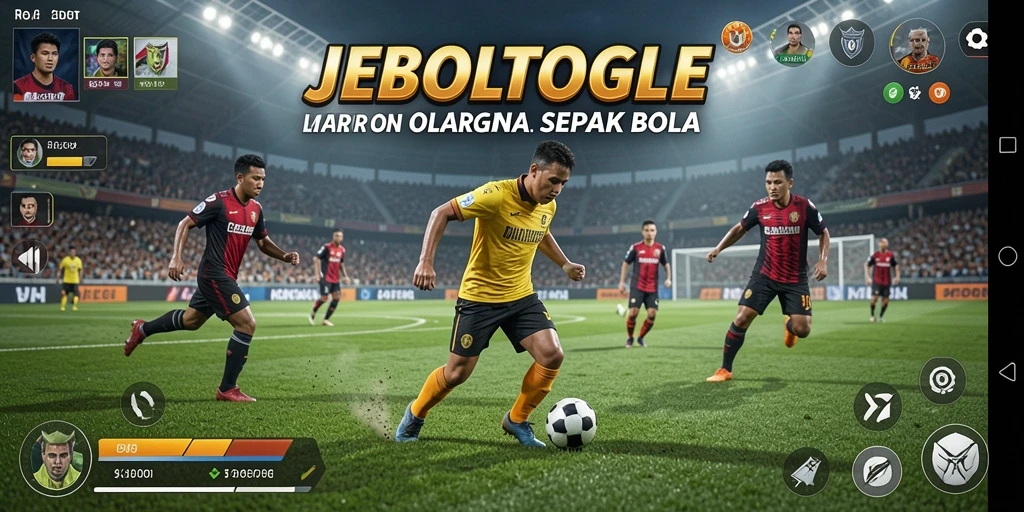 Tampilan permainan dinamis JEBOLTOGEL yang menampilkan aksi seru di lapangan.