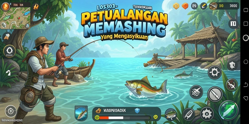 Tampilan menarik dari gameplay memancing di LOS303.
