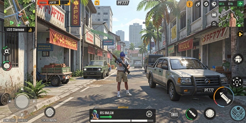 Screenshot gameplay PF777 menunjukkan suasana simulasi kehidupan yang menarik.