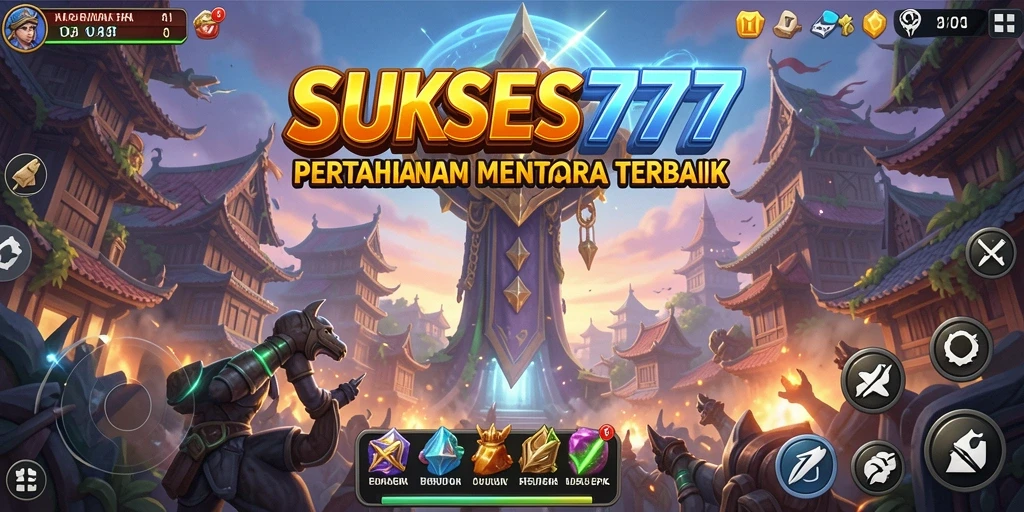 Tampilan gameplay menara pertahanan SUKSES777 yang mendebarkan.