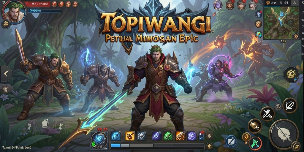 Screenshot gameplay menunjukkan pertarungan epik dalam dunia TOPIWANGI.