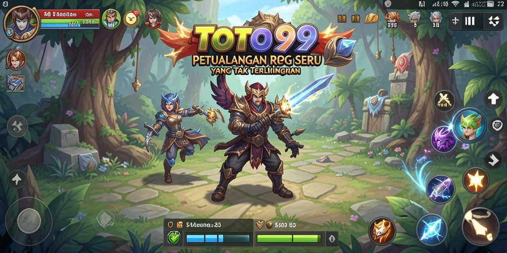 Tampilan gameplay TOTO99 saat eksplorasi dunia RPG yang indah.