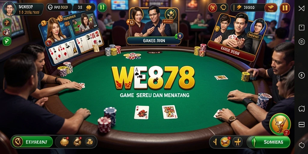 Tampilan gameplay seru Poker di WE878 yang penuh strategi.