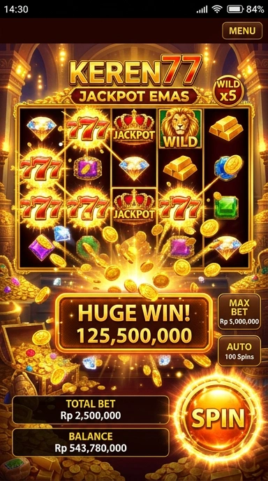 Screenshot aplikasi keren77 dengan antarmuka yang menarik.